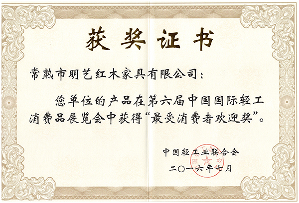 最受消费者欢迎奖